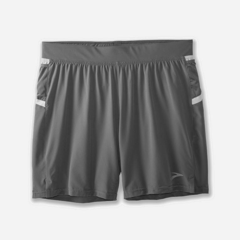 Brooks Sherpa 7 2-In-1 NZ - Men's Running Shorts - Steel/Ash/grey (82610-LGOW)